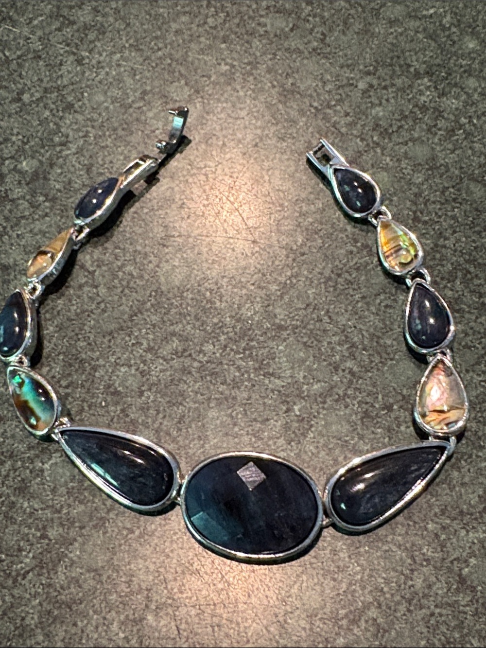 Monet teardrop acrylic link bracelet